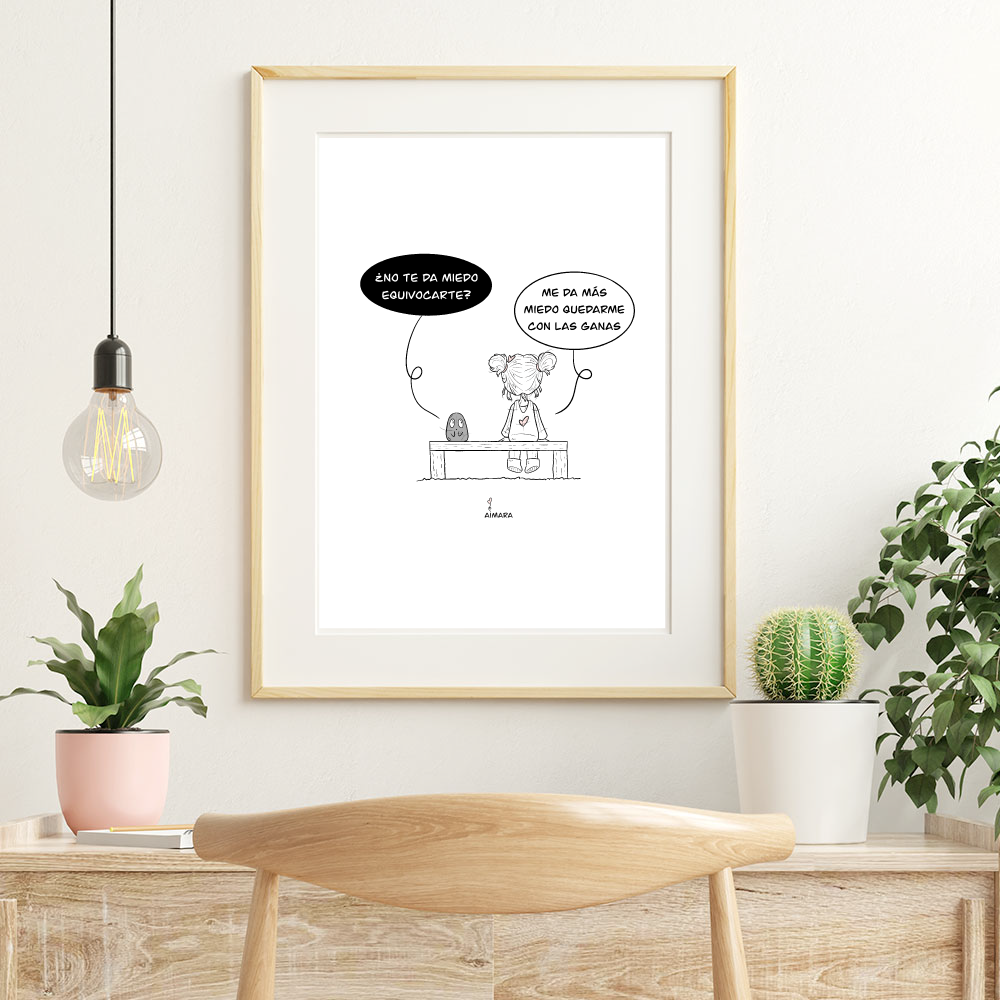 Lámina de crecimiento personal con ilustración decorativa con frase motivacional: eres el jardín que decides regar